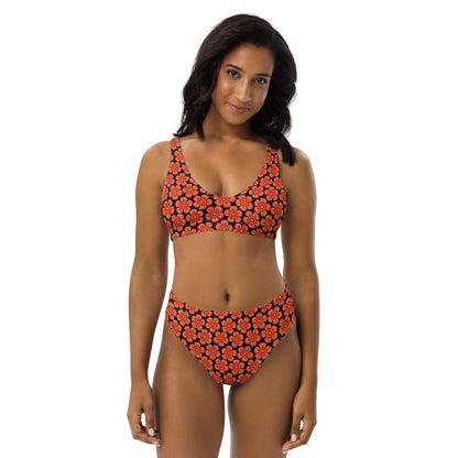 Arnoldii Rafflesia / Corpse Flower (Black) | Two-Piece Bikini [XS-3XL] High-Waisted, Flattering