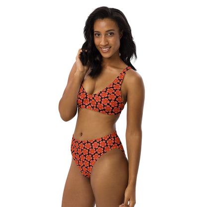 Arnoldii Rafflesia / Corpse Flower (Black) | Two-Piece Bikini [XS-3XL] High-Waisted, Flattering