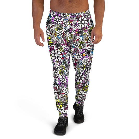 Forbidden Flower {White} Men's Joggers [Sizes XS-3X] Slim Fit