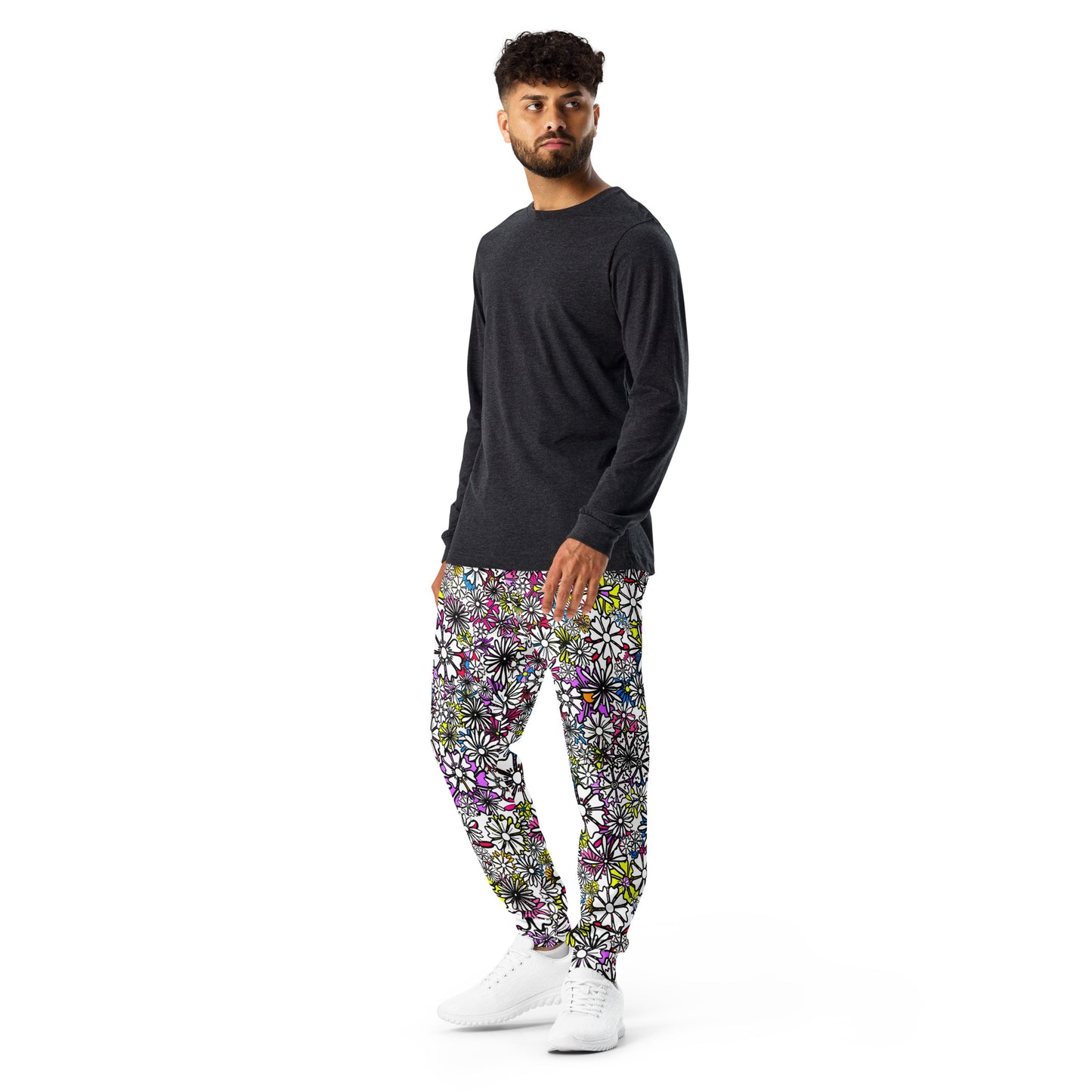 Forbidden Flower {White} Men's Joggers [Sizes XS-3X] Slim Fit