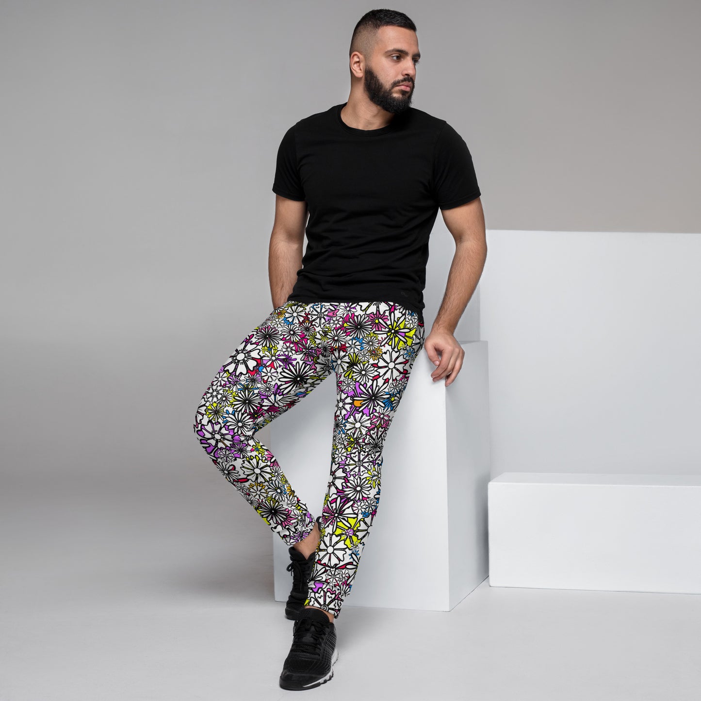 Forbidden Flower {White} Men's Joggers [Sizes XS-3X] Slim Fit