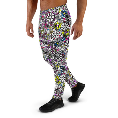 Forbidden Flower {White} Men's Joggers [Sizes XS-3X] Slim Fit