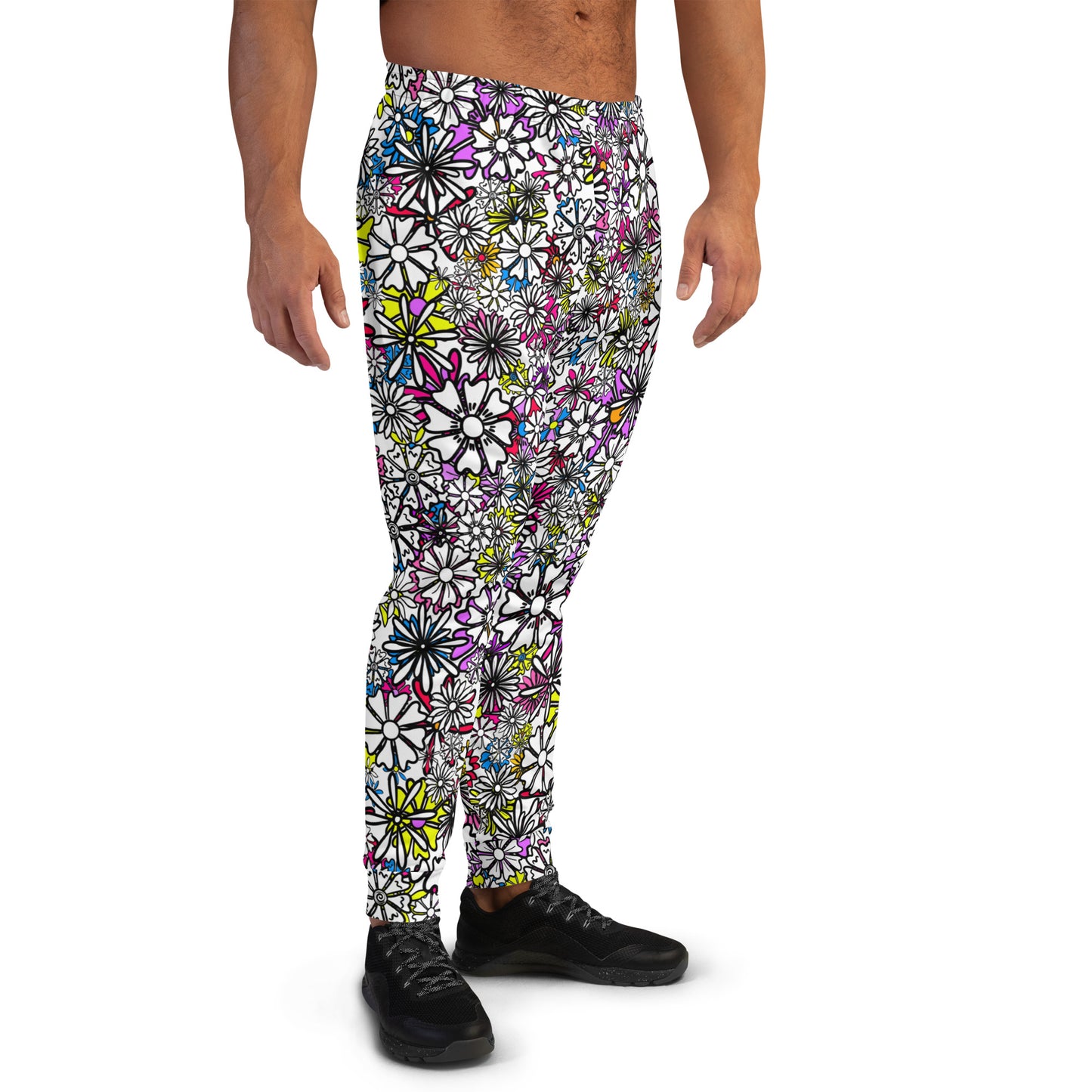 Forbidden Flower {White} Men's Joggers [Sizes XS-3X] Slim Fit