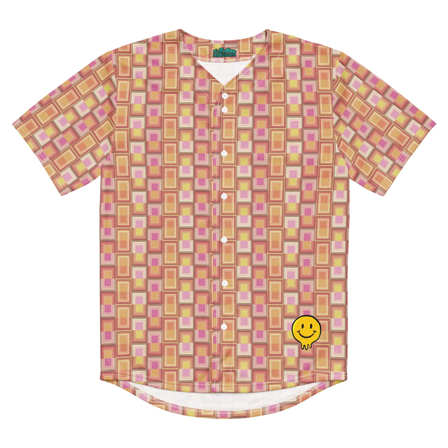 Disco {MELON} X Happy Human Baseball Jersey, Moisture Wicking, UPF 50+ [Sizes 2XS-6XL] {FREE SHIPPING}