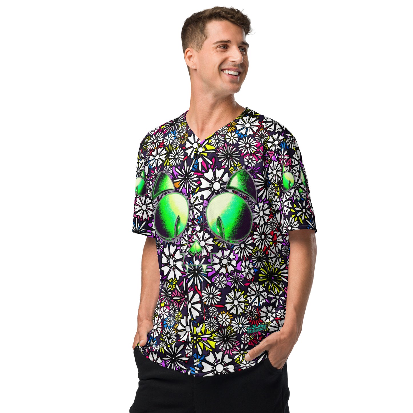 Skelecat X Forbidden Flower | Basebal Jersey, Moisture Wicking, UPF 50+ [Sizes 2XS-6XL] {FREE SHIPPING}