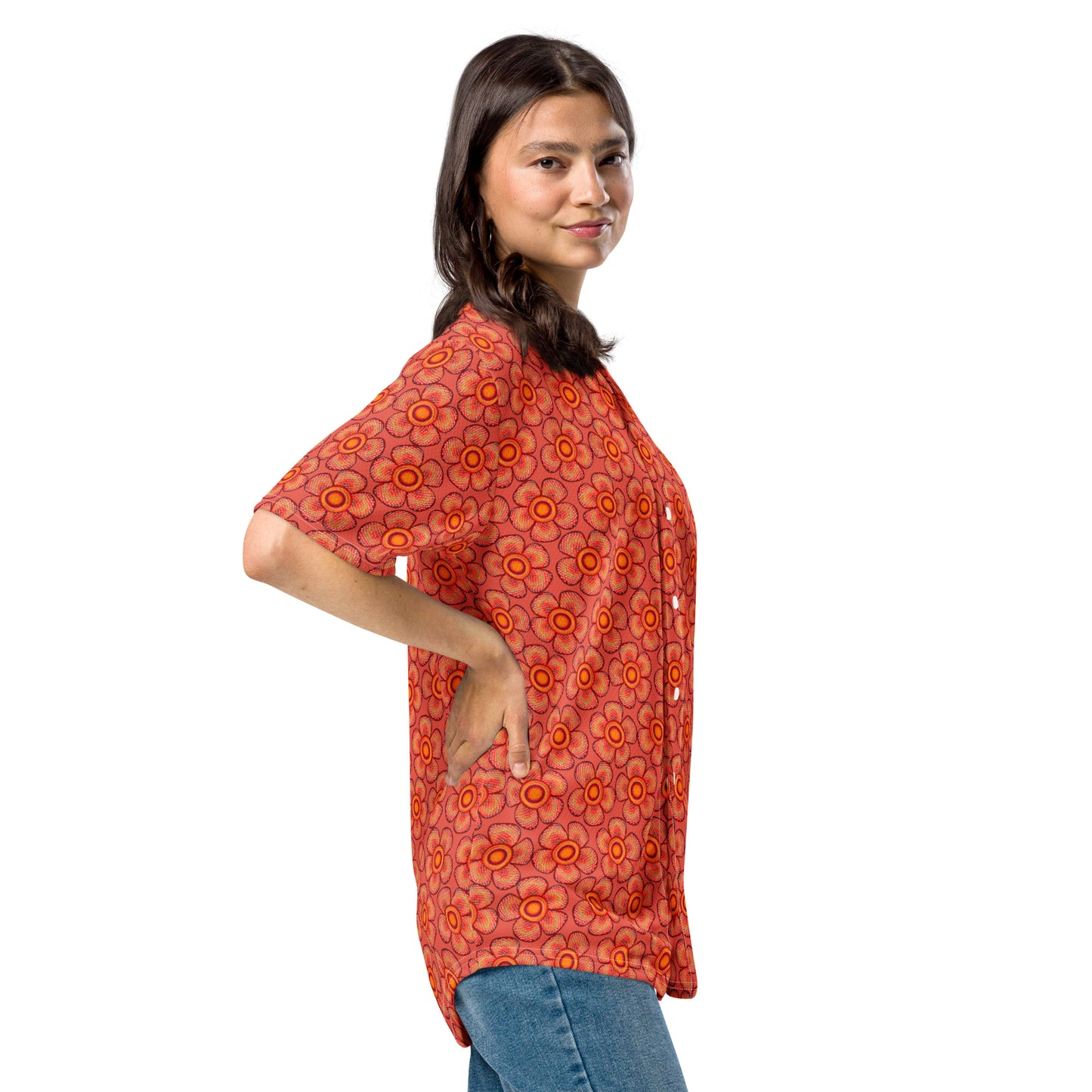 Arnoldii Rafflesia / Corpse Flower (Orange) | Baseball Jersey, Moisture Wicking, UPF 50+ [Sizes 2XS-6XL] {FREE SHIPPING}