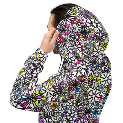 Forbidden Flower {WHITE} | All-Over Print  Fleece Bunny Hug Hoodie Totes Chill Loose Fit Unisex [Sizes 2XS-6X] [FREE SHIPPING]