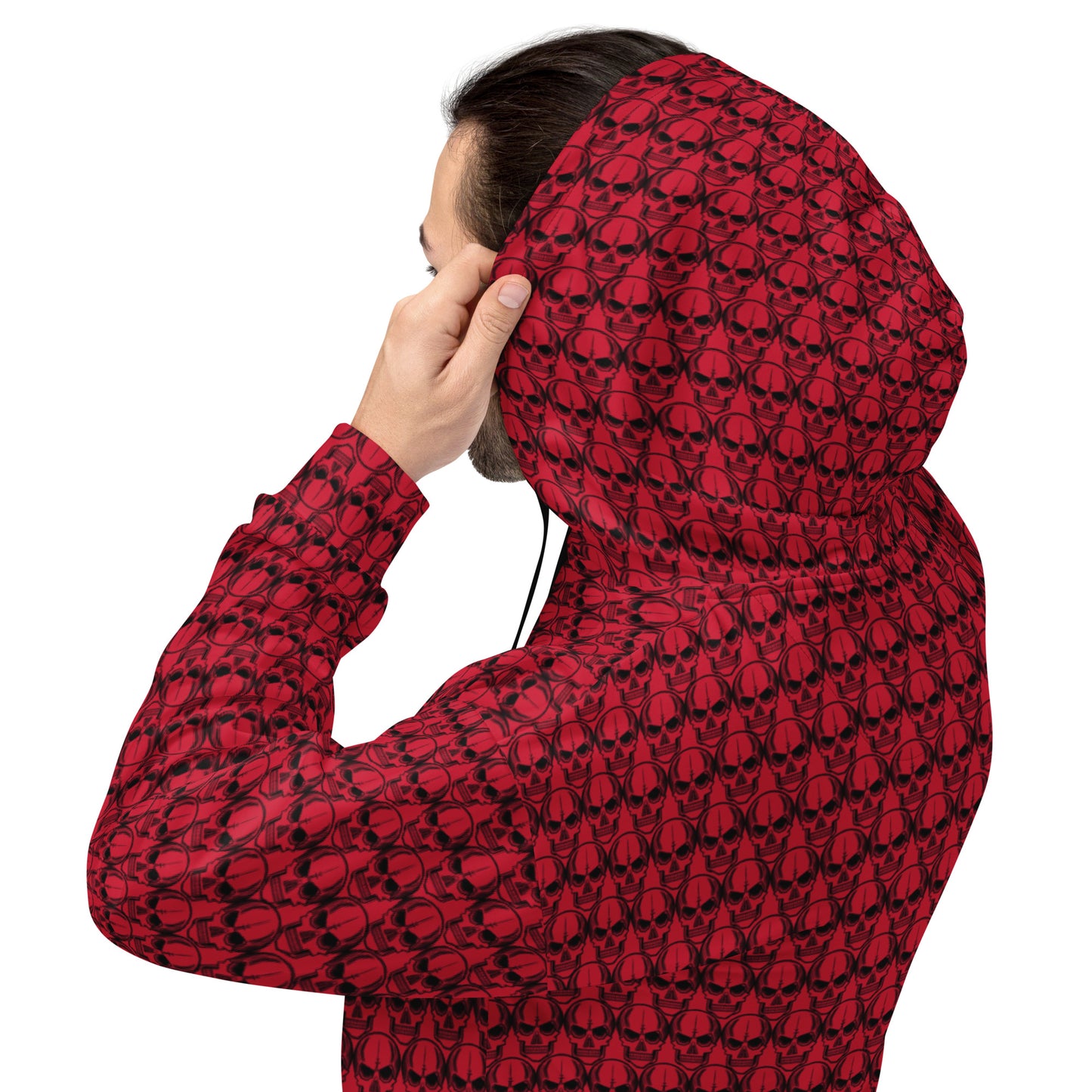 Earnest Bones (Red) | All-Over Print Fleece Bunny Hug Hoodie Totes Chill Loose Fit Unisex [Sizes 2XS-6XL] [FREE SHIPPING]