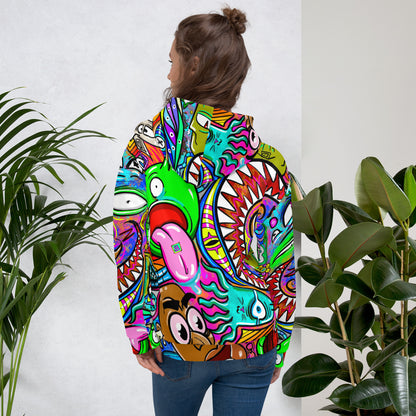 Psychedelia | All-Over Print  Fleece Bunny Hug Hoodie Totes Chill Loose Fit Unisex [Sizes 2XS-6X] [FREE SHIPPING]