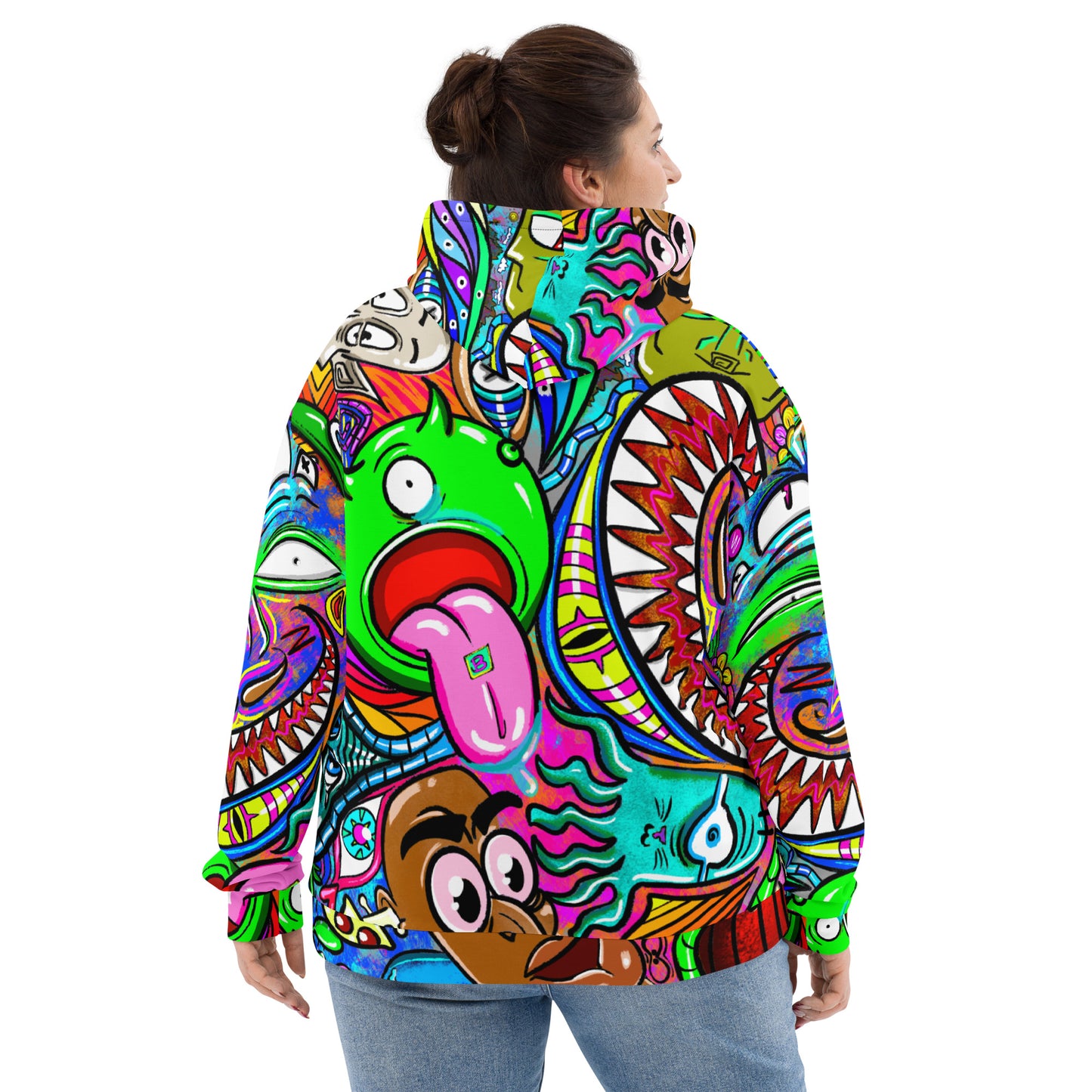 Psychedelia | All-Over Print  Fleece Bunny Hug Hoodie Totes Chill Loose Fit Unisex [Sizes 2XS-6X] [FREE SHIPPING]