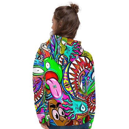 Psychedelia | All-Over Print  Fleece Bunny Hug Hoodie Totes Chill Loose Fit Unisex [Sizes 2XS-6X] [FREE SHIPPING]