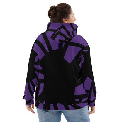 Shattered in Indigo Fleece Bunny Hug Hoodie Totes Chill Loose Fit Unisex All-Over Print [Sizes XS-6X] [FREE SHIPPING]