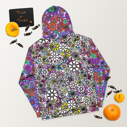 Forbidden Flower {WHITE/PURPLE} | All-Over Print  Fleece Bunny Hug Hoodie Totes Chill Loose Fit Unisex [Sizes 2XS-6X] [FREE SHIPPING]