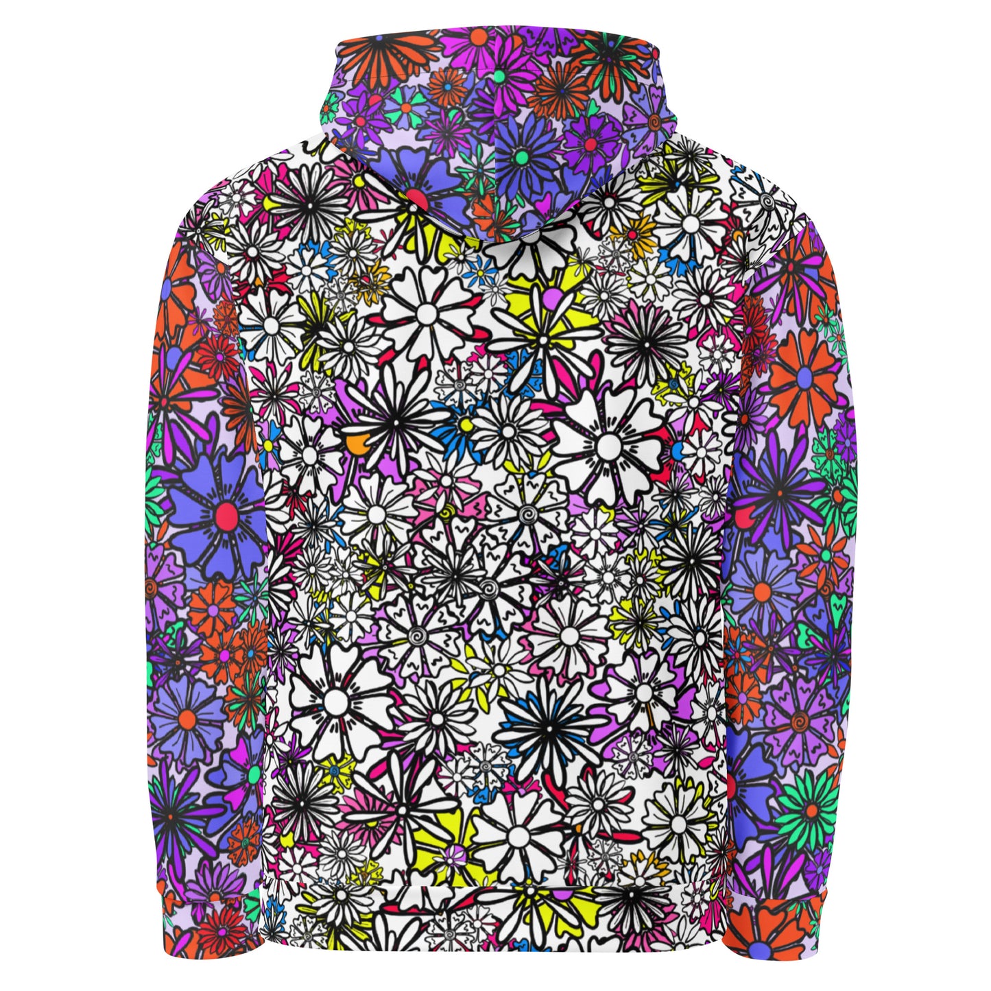 Forbidden Flower {WHITE/PURPLE} | All-Over Print  Fleece Bunny Hug Hoodie Totes Chill Loose Fit Unisex [Sizes 2XS-6X] [FREE SHIPPING]