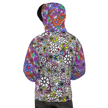 Forbidden Flower {WHITE/PURPLE} | All-Over Print  Fleece Bunny Hug Hoodie Totes Chill Loose Fit Unisex [Sizes 2XS-6X] [FREE SHIPPING]