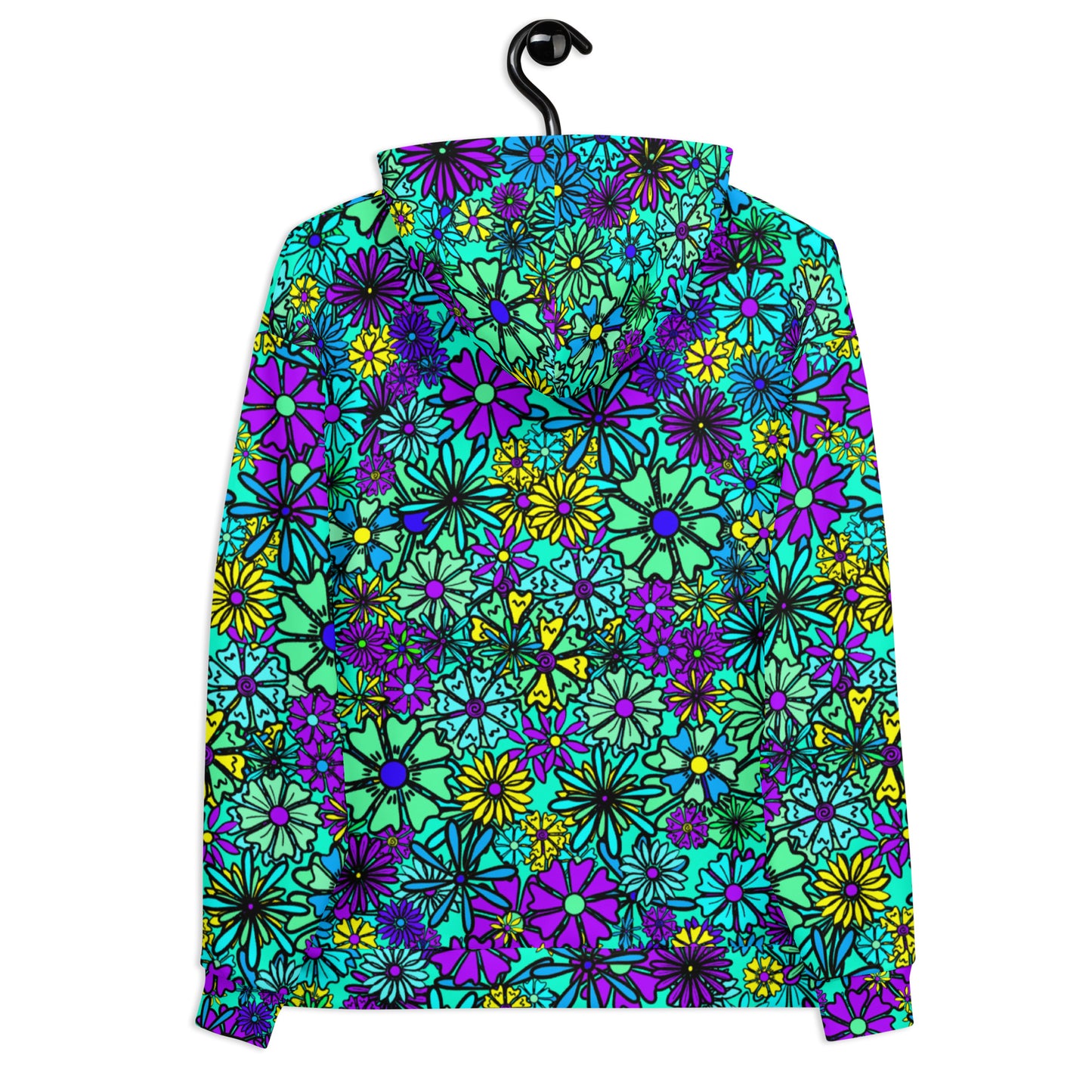 Forbidden Flower {BLUE} | All-Over Print  Fleece Bunny Hug Hoodie Totes Chill Loose Fit Unisex [Sizes 2XS-6X] [FREE SHIPPING]