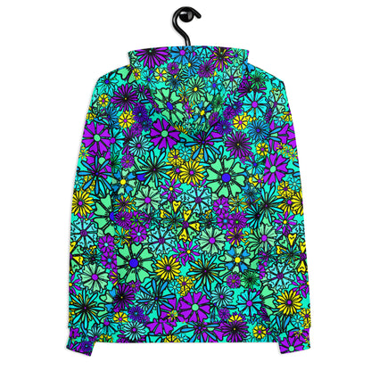 Forbidden Flower {BLUE} | All-Over Print  Fleece Bunny Hug Hoodie Totes Chill Loose Fit Unisex [Sizes 2XS-6X] [FREE SHIPPING]