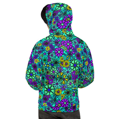 Forbidden Flower {BLUE} | All-Over Print  Fleece Bunny Hug Hoodie Totes Chill Loose Fit Unisex [Sizes 2XS-6X] [FREE SHIPPING]