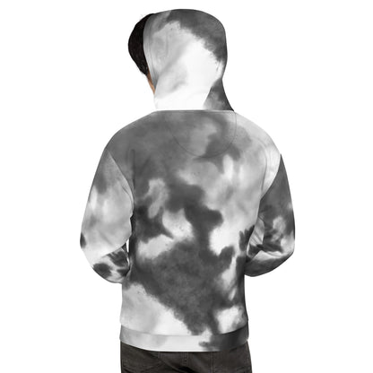 Black Watercolor | All-Over Print Fleece Bunny Hug Hoodie Totes Chill Loose Fit Unisex [Sizes 2XS-6XL] [FREE SHIPPING]