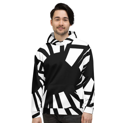 Shattered in Black & White Fleece Bunny Hug Hoodie Totes Chill Loose Fit Unisex All-Over Print [Sizes 2XS-6X] [FREE SHIPPING]