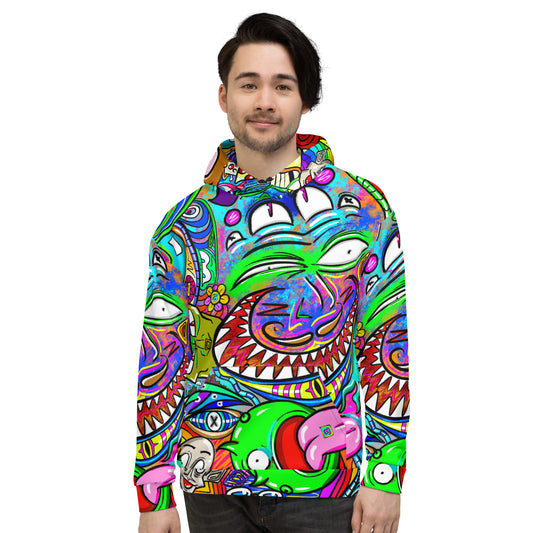 Psychadelia | All-Over Print  Fleece Bunny Hug Hoodie Totes Chill Loose Fit Unisex [Sizes 2XS-6X] [FREE SHIPPING]