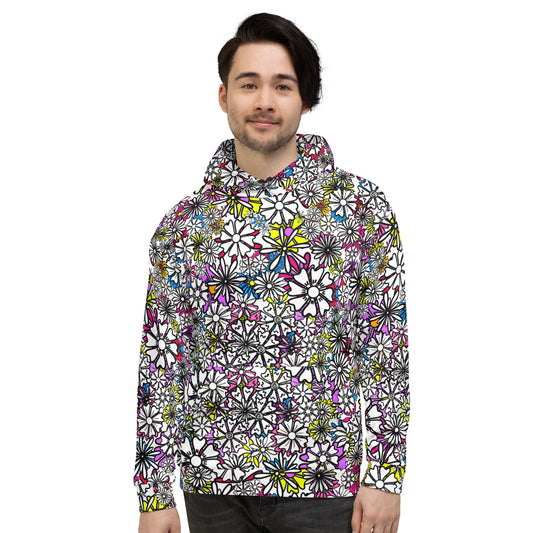 Forbidden Flower {WHITE} | All-Over Print  Fleece Bunny Hug Hoodie Totes Chill Loose Fit Unisex [Sizes 2XS-6X] [FREE SHIPPING]