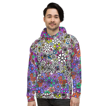 Forbidden Flower {WHITE/PURPLE} | All-Over Print  Fleece Bunny Hug Hoodie Totes Chill Loose Fit Unisex [Sizes 2XS-6X] [FREE SHIPPING]