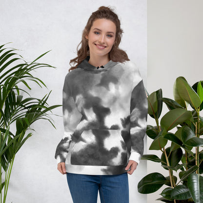 Black Watercolor | All-Over Print Fleece Bunny Hug Hoodie Totes Chill Loose Fit Unisex [Sizes 2XS-6XL] [FREE SHIPPING]