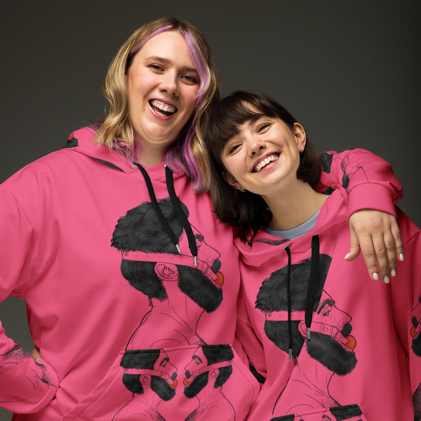 Gag (Brink Pink) | All-Over Print Fleece Bunny Hug Hoodie Totes Chill [Sizes 2XS-6XL] [FREE SHIPPING] The Butters Apparel X BYGKYD