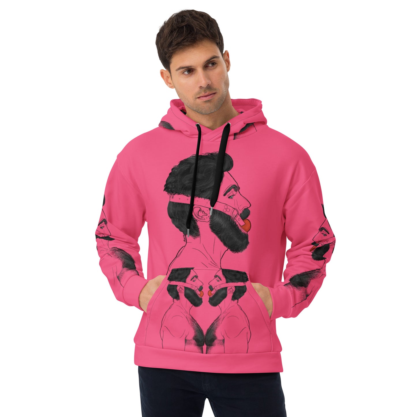 Gag (Brink Pink) | All-Over Print Fleece Bunny Hug Hoodie Totes Chill [Sizes 2XS-6XL] [FREE SHIPPING] The Butters Apparel X BYGKYD