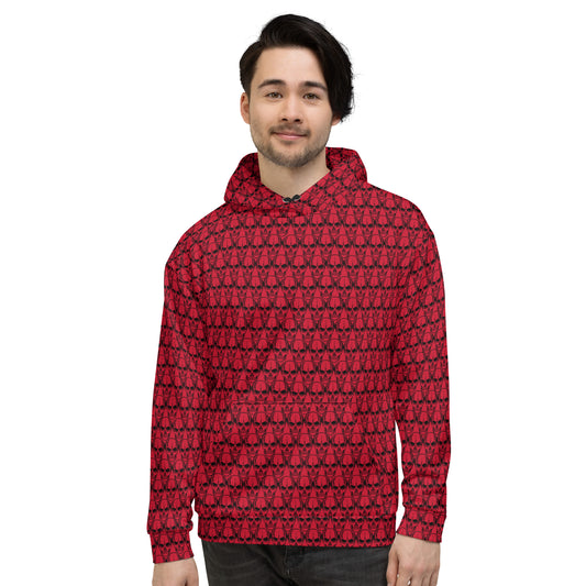 Earnest Bones (Red) | All-Over Print Fleece Bunny Hug Hoodie Totes Chill Loose Fit Unisex [Sizes 2XS-6XL] [FREE SHIPPING]