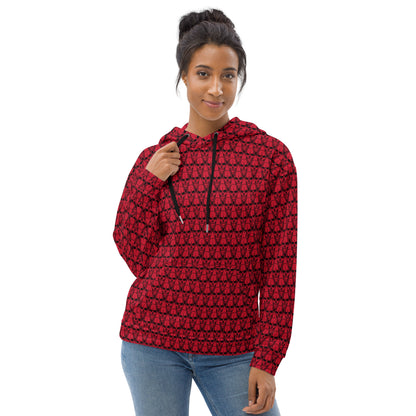 Earnest Bones (Red) | All-Over Print Fleece Bunny Hug Hoodie Totes Chill Loose Fit Unisex [Sizes 2XS-6XL] [FREE SHIPPING]