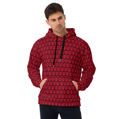 Earnest Bones (Red) | All-Over Print Fleece Bunny Hug Hoodie Totes Chill Loose Fit Unisex [Sizes 2XS-6XL] [FREE SHIPPING]