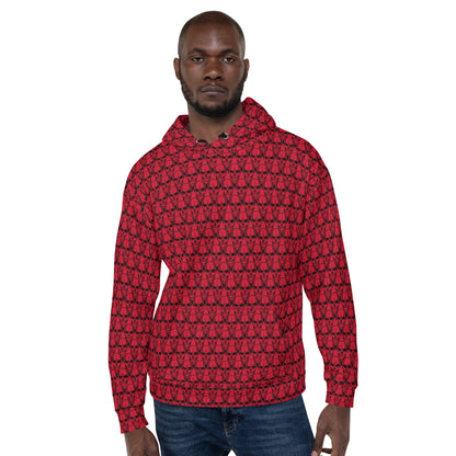 Earnest Bones (Red) | All-Over Print Fleece Bunny Hug Hoodie Totes Chill Loose Fit Unisex [Sizes 2XS-6XL] [FREE SHIPPING]