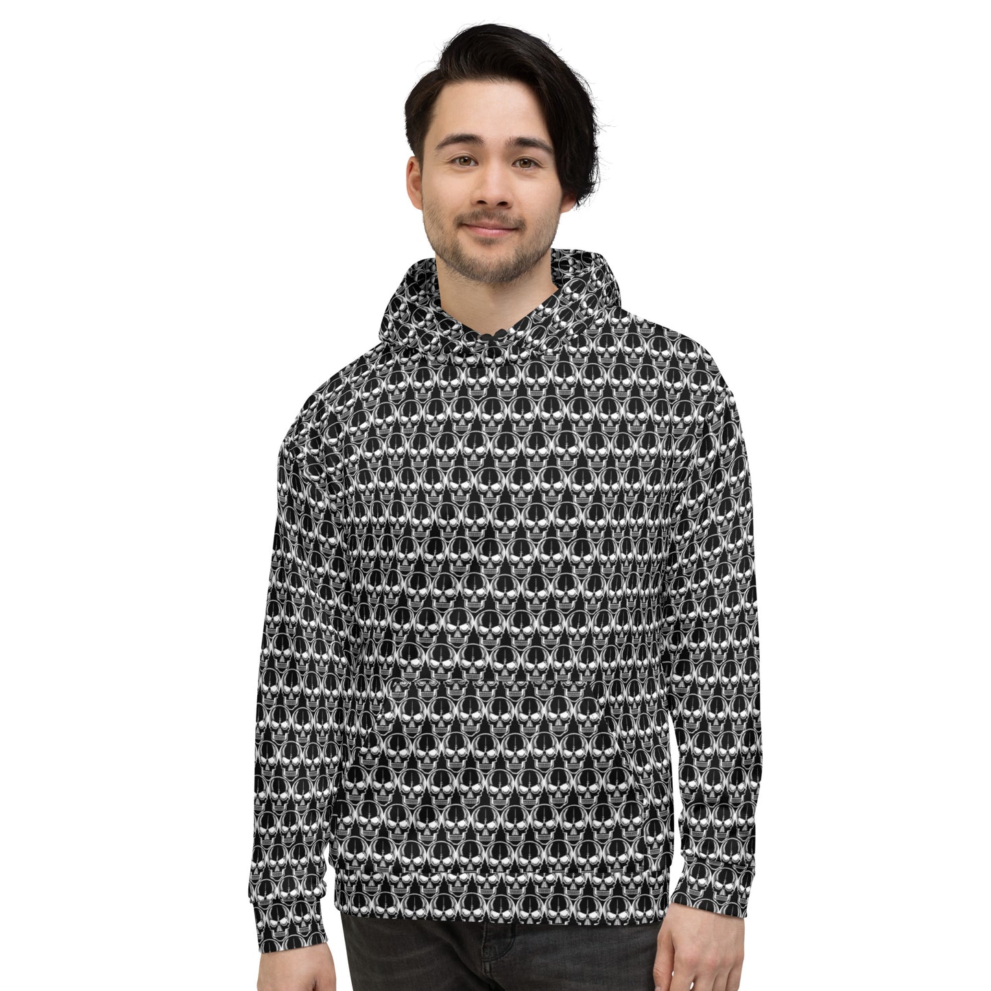 Earnest Bones (Black) | All-Over Print Fleece Bunny Hug Hoodie Totes Chill [Sizes 2XS-6XL] [FREE SHIPPING]