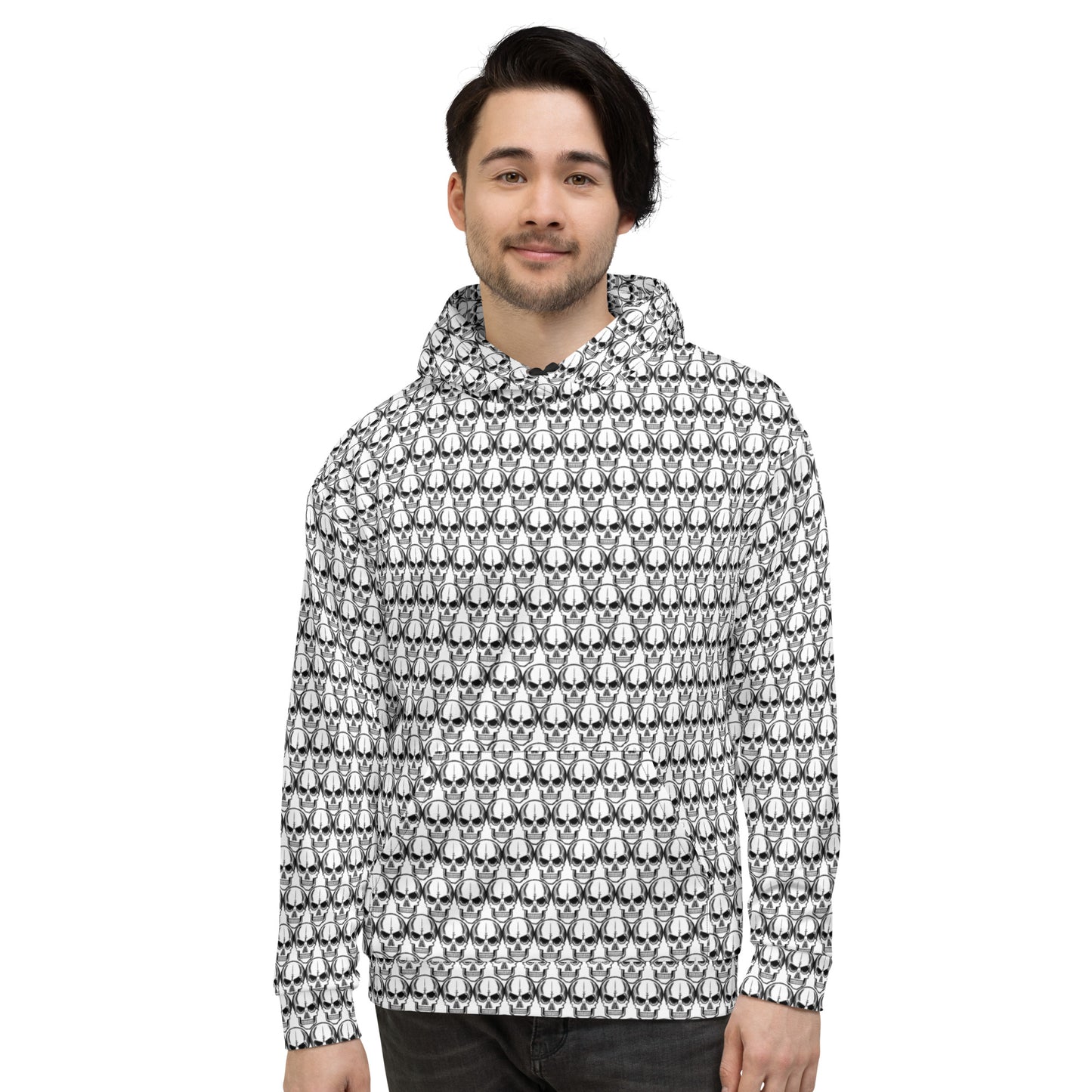 Earnest Bones (White) | All-Over Print Fleece Bunny Hug Hoodie Totes Chill [Sizes 2XS-6XL] [FREE SHIPPING]