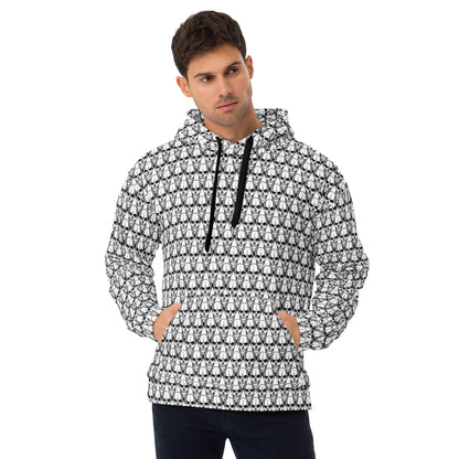 Earnest Bones (White) | All-Over Print Fleece Bunny Hug Hoodie Totes Chill [Sizes 2XS-6XL] [FREE SHIPPING]