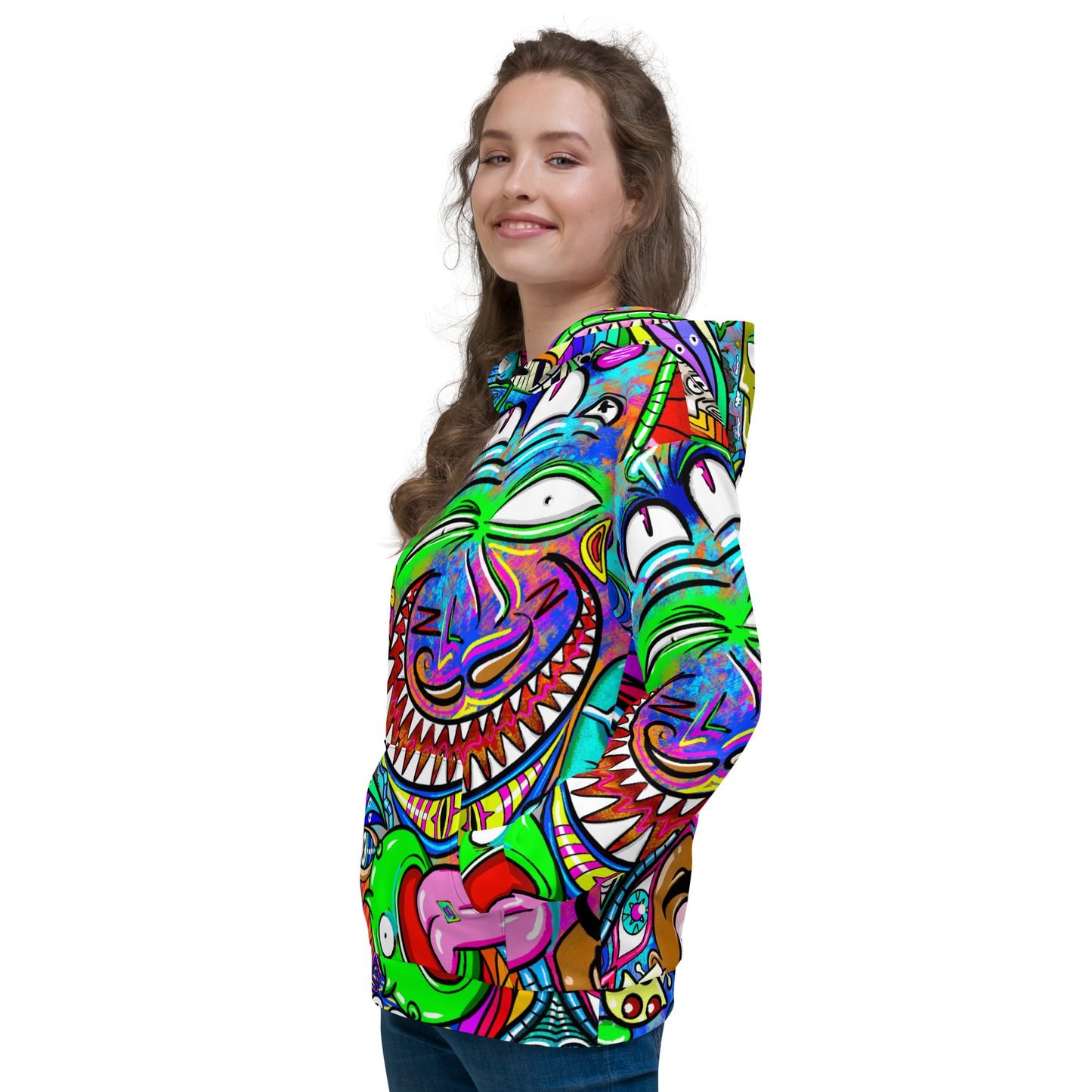 Psychedelia | All-Over Print  Fleece Bunny Hug Hoodie Totes Chill Loose Fit Unisex [Sizes 2XS-6X] [FREE SHIPPING]