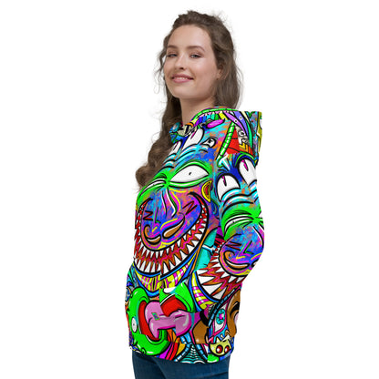 Psychedelia | All-Over Print  Fleece Bunny Hug Hoodie Totes Chill Loose Fit Unisex [Sizes 2XS-6X] [FREE SHIPPING]