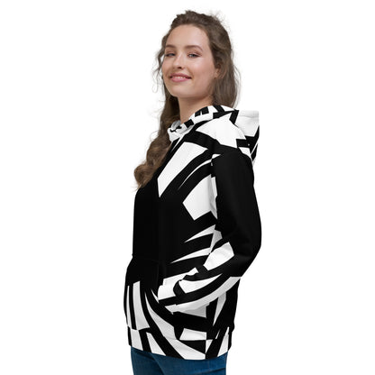 Shattered in Black & White Fleece Bunny Hug Hoodie Totes Chill Loose Fit Unisex All-Over Print [Sizes 2XS-6X] [FREE SHIPPING]