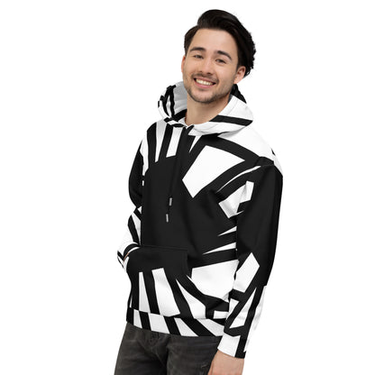 Shattered in Black & White Fleece Bunny Hug Hoodie Totes Chill Loose Fit Unisex All-Over Print [Sizes 2XS-6X] [FREE SHIPPING]