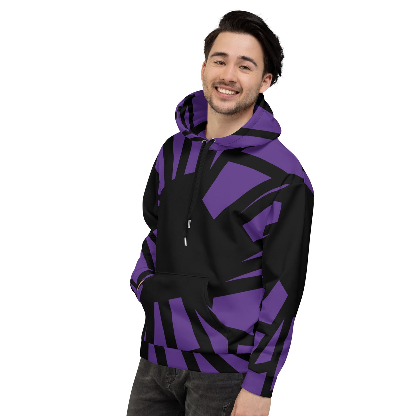 Shattered in Indigo Fleece Bunny Hug Hoodie Totes Chill Loose Fit Unisex All-Over Print [Sizes XS-6X] [FREE SHIPPING]