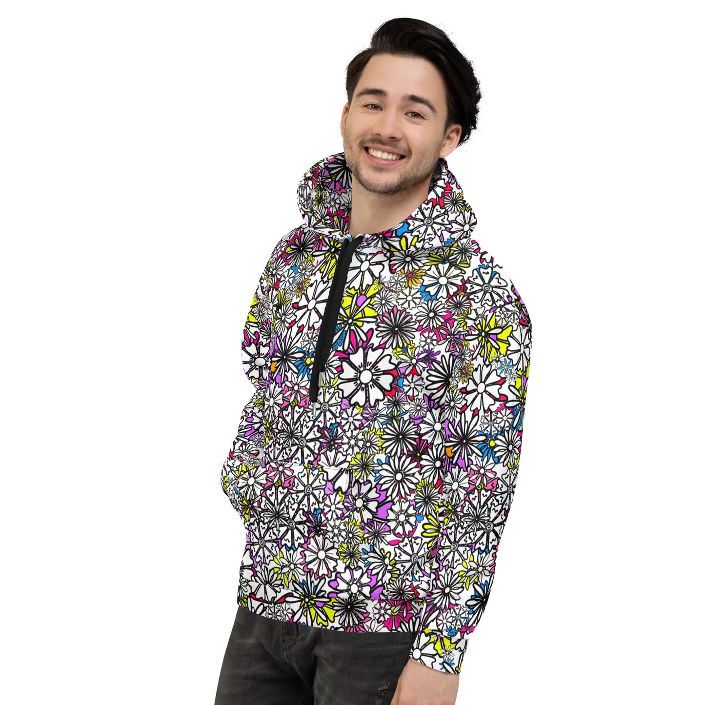 Forbidden Flower {WHITE} | All-Over Print  Fleece Bunny Hug Hoodie Totes Chill Loose Fit Unisex [Sizes 2XS-6X] [FREE SHIPPING]