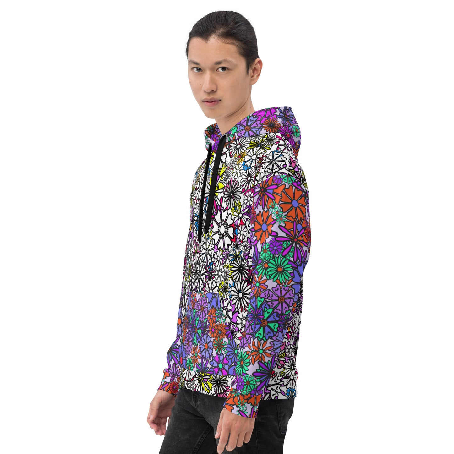 Forbidden Flower {WHITE/PURPLE} | All-Over Print  Fleece Bunny Hug Hoodie Totes Chill Loose Fit Unisex [Sizes 2XS-6X] [FREE SHIPPING]