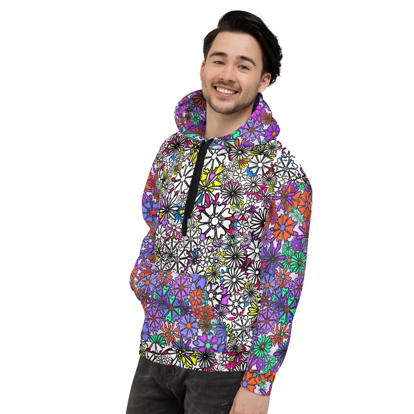 Forbidden Flower {WHITE/PURPLE} | All-Over Print  Fleece Bunny Hug Hoodie Totes Chill Loose Fit Unisex [Sizes 2XS-6X] [FREE SHIPPING]