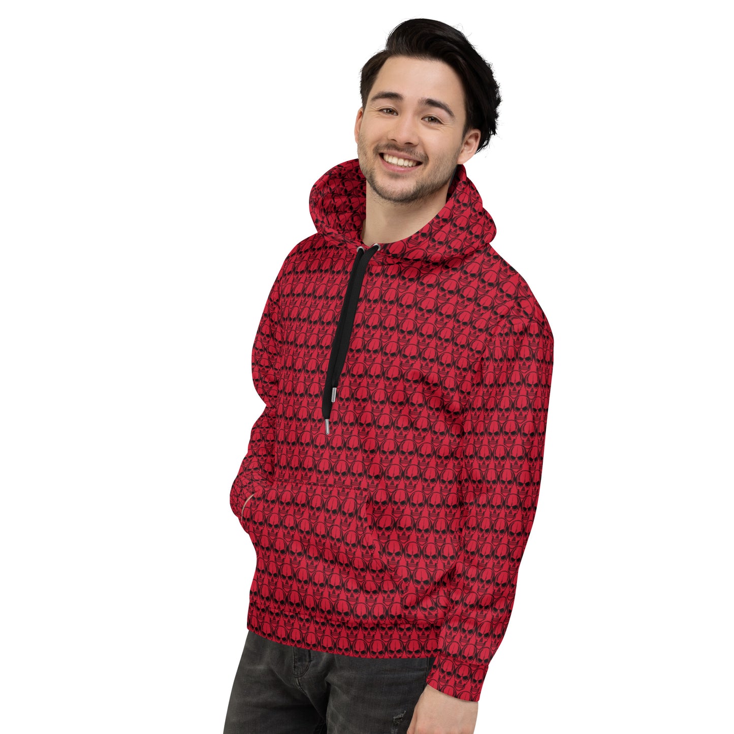 Earnest Bones (Red) | All-Over Print Fleece Bunny Hug Hoodie Totes Chill Loose Fit Unisex [Sizes 2XS-6XL] [FREE SHIPPING]