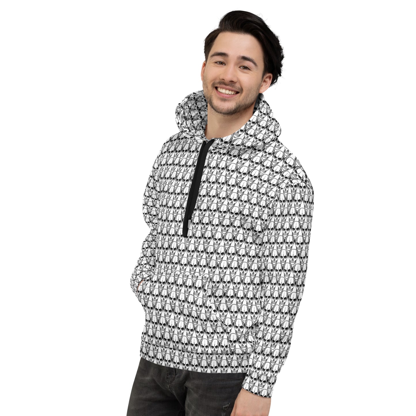 Earnest Bones (White) | All-Over Print Fleece Bunny Hug Hoodie Totes Chill [Sizes 2XS-6XL] [FREE SHIPPING]