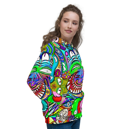 Psychedelia | All-Over Print  Fleece Bunny Hug Hoodie Totes Chill Loose Fit Unisex [Sizes 2XS-6X] [FREE SHIPPING]