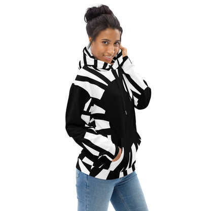 Shattered in Black & White Fleece Bunny Hug Hoodie Totes Chill Loose Fit Unisex All-Over Print [Sizes 2XS-6X] [FREE SHIPPING]