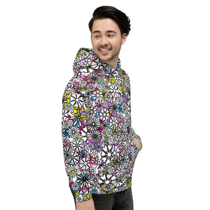 Forbidden Flower {WHITE} | All-Over Print  Fleece Bunny Hug Hoodie Totes Chill Loose Fit Unisex [Sizes 2XS-6X] [FREE SHIPPING]